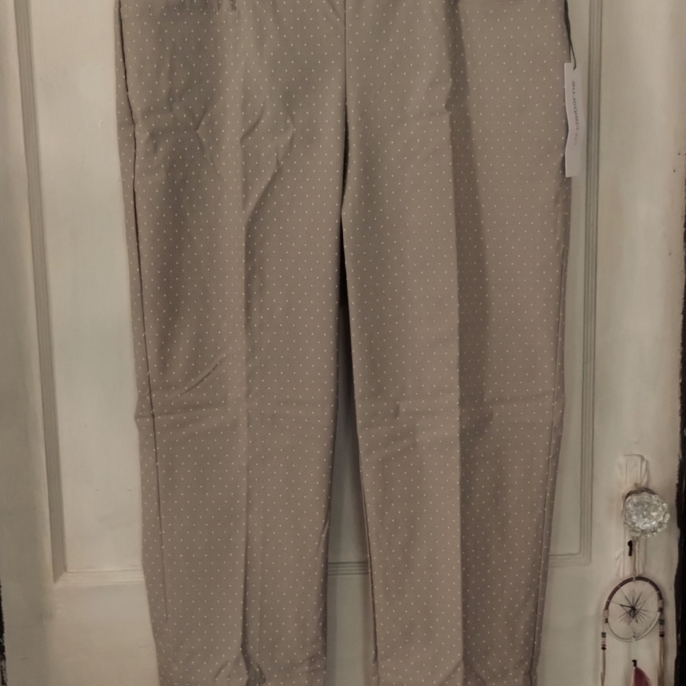 Size 12  Never worn LIZ Claiborne Khaki Summer & Fall pants with white dots...
